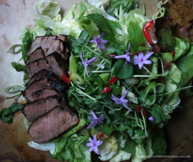 Thai Beef Salad startwithfourwalls.com