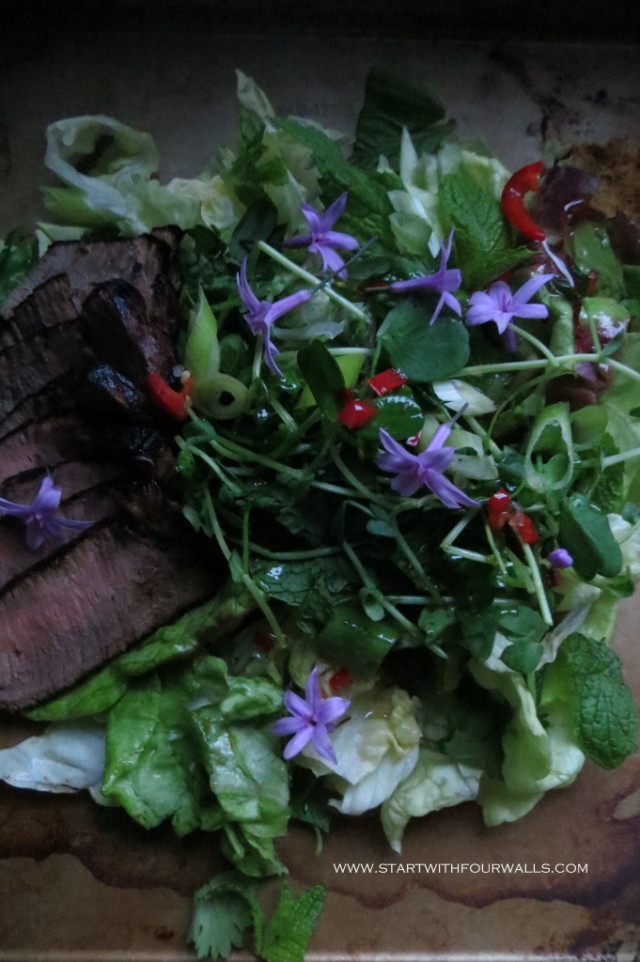 Thai Beef Salad startwithfourwalls.com