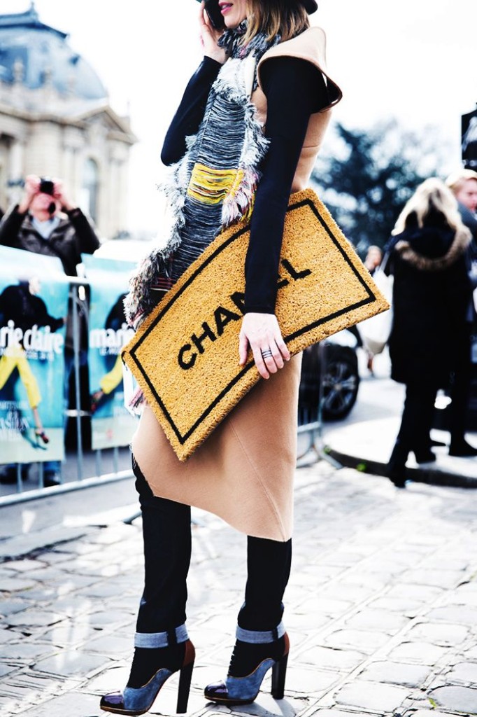 Girl with Chanel Doormat