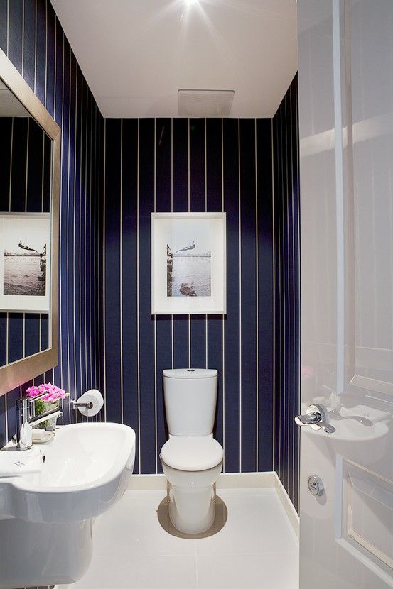 Navy Blue Bathrooms startwithfourwalls.com